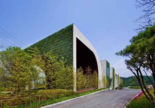 Hyunioon Yoo Architects, living wall design, golf club green design, green wall, living wall, green golf club, eco golf club, Korean Green Golf Club, eco facade, green golf design
