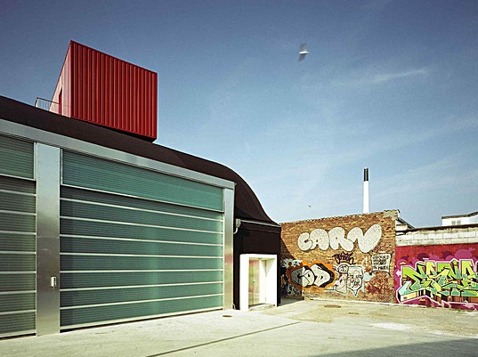 green renovation, green design, sustainable design, sustainable reuse, eco-design, copenhagen, Sjakket Youth Building, JDS Architects, industrial skyline