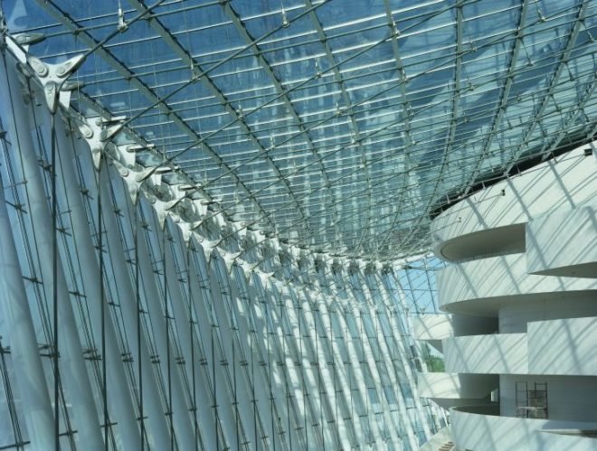 Kauffman Center, Moshe Safdie, Kansas City, BNIM, BIM, daylighting, performance center