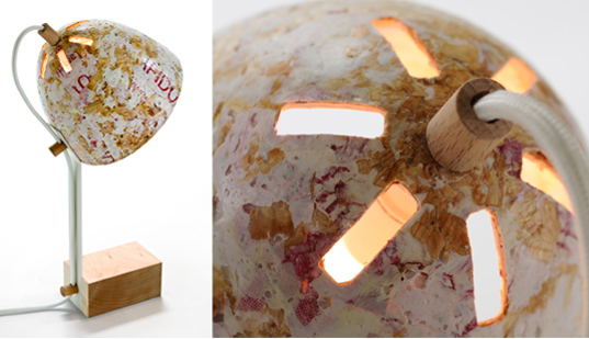 green design, eco design, sustainable design, Kulla Design Studio, 50% Sawdust Lamp, upcycled plastic, upcycled sawdust, new materials, Israeli design