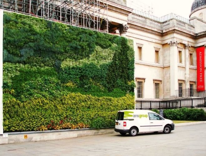 Living wall, van gogh, a wheatfield with cypresses, vertical garden, the national gallery, ans living wall system, london