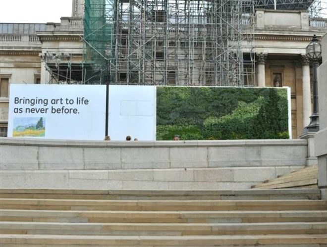 Living wall, van gogh, a wheatfield with cypresses, vertical garden, the national gallery, ans living wall system, london