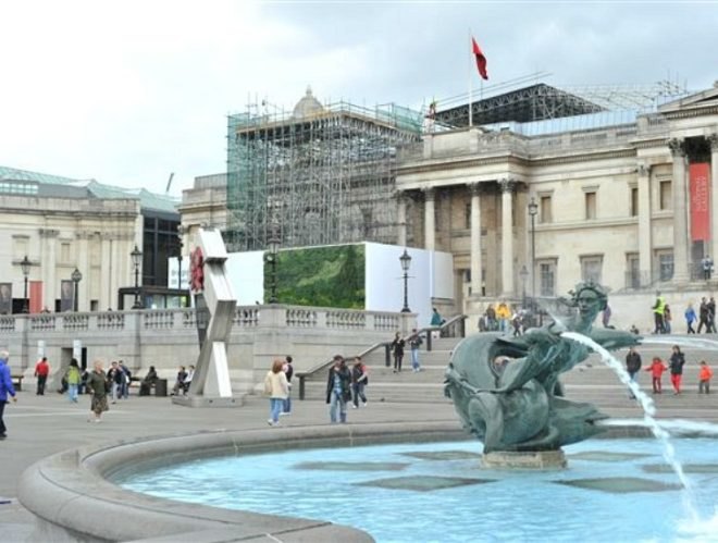 Living wall, van gogh, a wheatfield with cypresses, vertical garden, the national gallery, ans living wall system, london