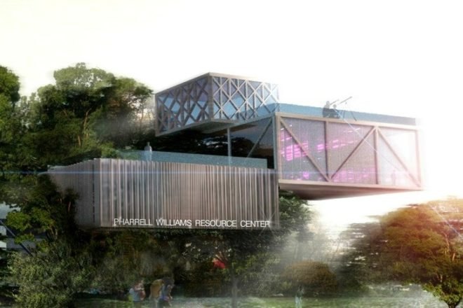 Pharrell Williams Resource Center, Oppenheim Architecture, pharrell williams, youth center, treehouse, chad oppenheim