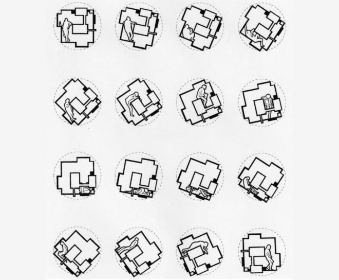 Phlanstery Module, Bureau Spectacular, anti-gravity, zero gravity, living module, small space living, rotating living module
