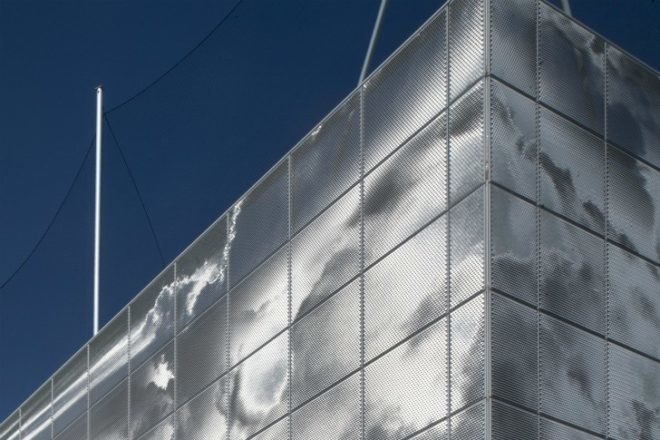SAIT Parkade, Bing Thom Architects, green roof, parking garage, metal shade screen, roderick quin