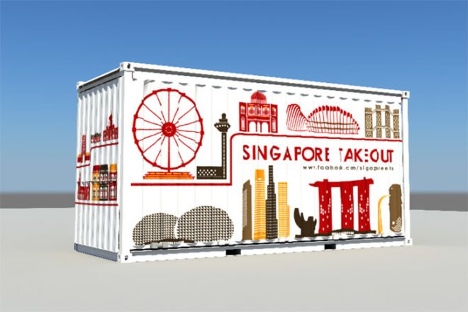 Singapore Takeout, singapore, shipping container, pop up restaurant, container restaurant, singapore cuisine