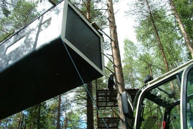 The Cabin, Cyren Cyren, Tree Hotel, prefab, treehouse, sweden, eco toursim
