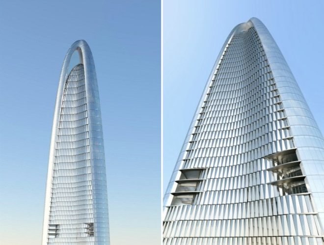 Wuhan Greenland Center, AS+GG, eco tower, skyscraper, wuhan, china, aerodynamic profile