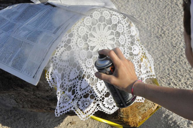 oak beach, nespoon, nespoon art, beach art, doily art, street art, eco art, eco installation, art installations, outdoor art installations, baltic sea art, outdoor eco art, green art