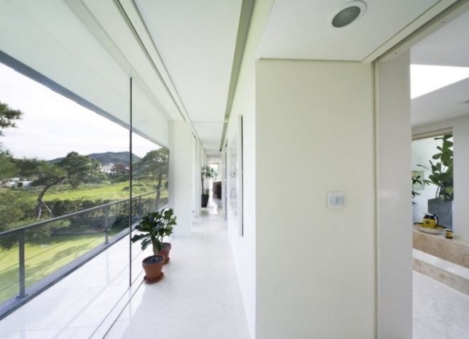 daylighting, green roof, green design, eco-design, sustainable design, south korea, floating house, bukhan river, feng shui, black concrete, hyunjoon yoo