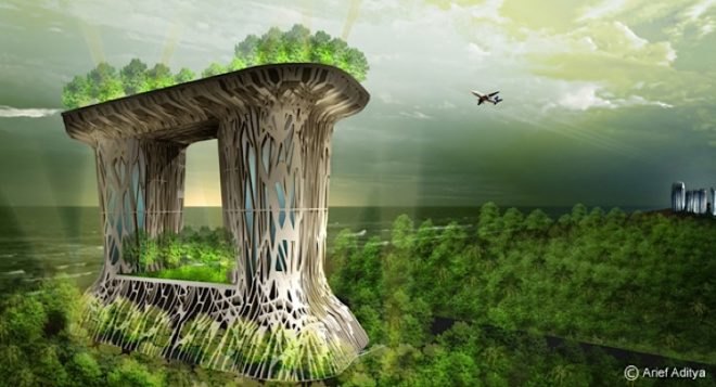green design, passive design, sustainable design, natural lighting, natural ventilation, mangrove, eco-design, Jakarta, Mangrove Towers, Agung Sedayu Center