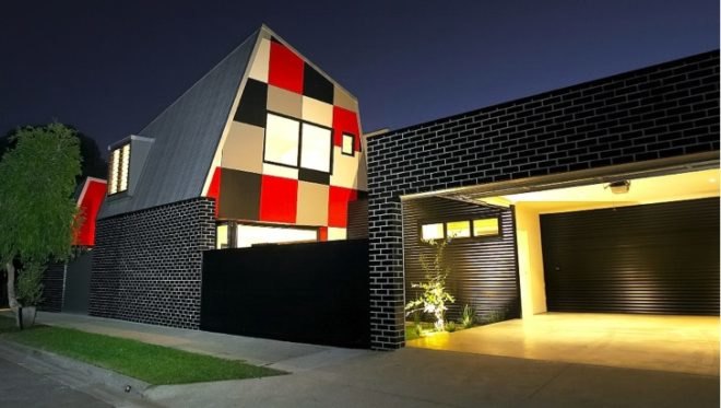 green design, brunswick, kavellaris urban design, jones house, colorbond roofing, brick veneer, passive design, status quo, skylight, natural lighting, natural ventilation, "hipped roof"