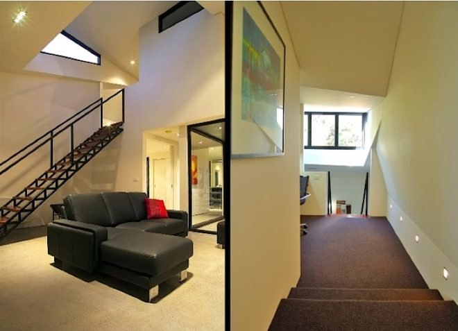 green design, brunswick, kavellaris urban design, jones house, colorbond roofing, brick veneer, passive design, status quo, skylight, natural lighting, natural ventilation, "hipped roof"