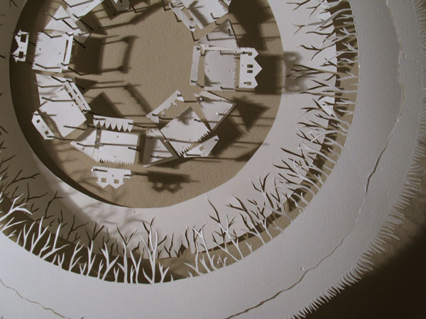 paper art, paper cities, laura cooperman, fine artist, intricate landscapes, tribute to loss, cityscape art, inspired by travel
