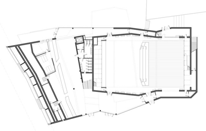 Belgium public plaza, local building materials, L’Escaut Architects, BE Weinand, green building, eco building, belgium green building, green roof, public space, green performance hall, eco public space, contemporary green design,