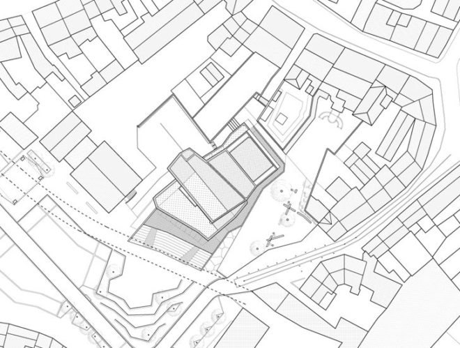Belgium public plaza, local building materials, L’Escaut Architects, BE Weinand, green building, eco building, belgium green building, green roof, public space, green performance hall, eco public space, contemporary green design,