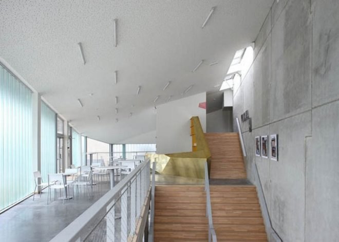 Belgium public plaza, local building materials, L’Escaut Architects, BE Weinand, green building, eco building, belgium green building, green roof, public space, green performance hall, eco public space, contemporary green design,