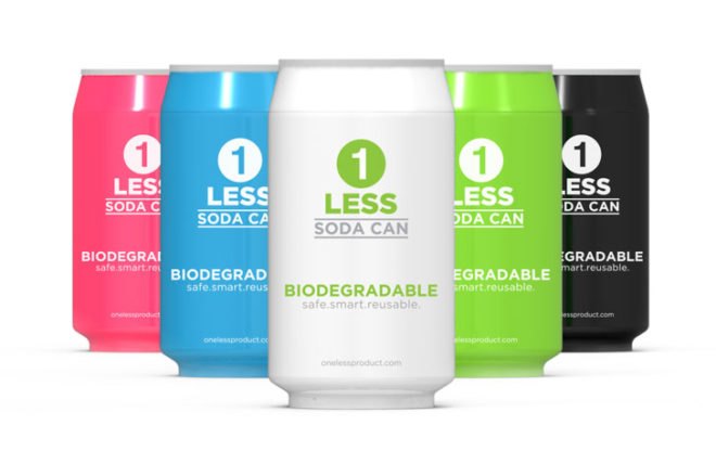 Haoshi, aluminium, PLA, biodegradable, can, container, beverage, sustainable deisgn, green design, green product, greenwashing, sustainable industrial design, green soda can, green beverage container, biodegradable can, aluminum can, tin can