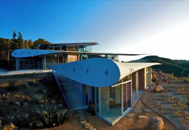 747 House, David Hertz, inhabitat interview, upcycled project, boeing 747, recycled materials, david hertz architects