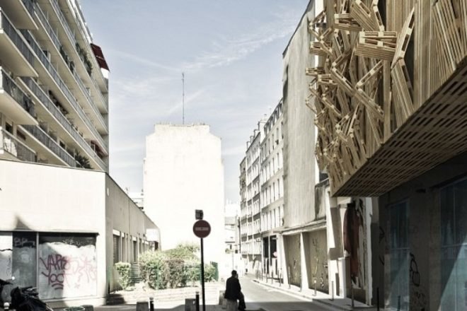 AME-LOT, Malka Architects, Student Housing, Paris, pallets, green materials, found materials, recycled materials, green design, sustainable design, eco-design, existing materials