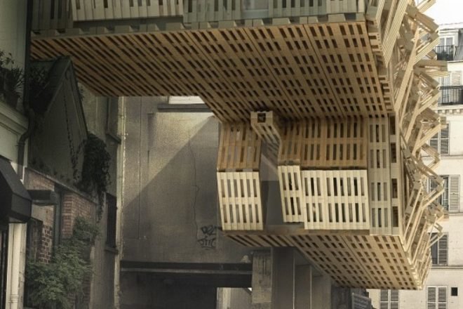 AME-LOT, Malka Architects, Student Housing, Paris, pallets, green materials, found materials, recycled materials, green design, sustainable design, eco-design, existing materials