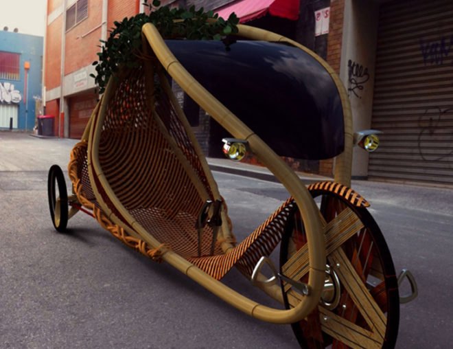 bamboo bike, bamboo car, bamboo vehicle, green car, green bike, green vehicle, eco bike, eco car, eco vehicle, bamboo bicycle, green transportation, eco transportation, sustainable transportation