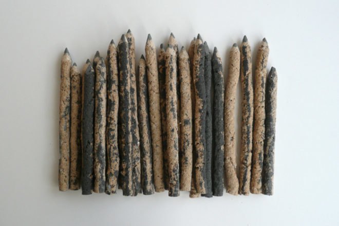 green design, eco design, sustainable design, From Here For Here, Royal College of Art, Ariane Prin, Upcycled pencils, recycled materials, recycled pencils