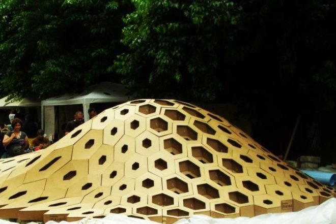 Urban design, Sustainable Materials, social design, Recycling / Compost, green Interiors, biomimicry, Art, Architecture, Bucharest design, romania design, parametric design, honeycomb cardboard, recyclable cardboard, biodegradable materials, igloo shape