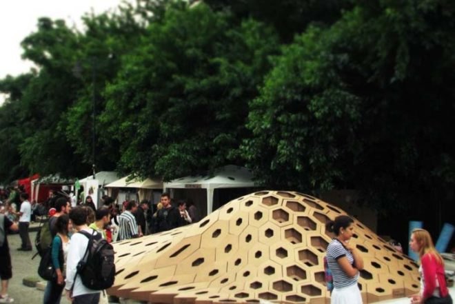 Urban design, Sustainable Materials, social design, Recycling / Compost, green Interiors, biomimicry, Art, Architecture, Bucharest design, romania design, parametric design, honeycomb cardboard, recyclable cardboard, biodegradable materials, igloo shape