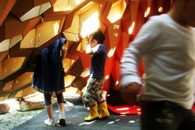 Urban design, Sustainable Materials, social design, Recycling / Compost, green Interiors, biomimicry, Art, Architecture, Bucharest design, romania design, parametric design, honeycomb cardboard, recyclable cardboard, biodegradable materials, igloo shape
