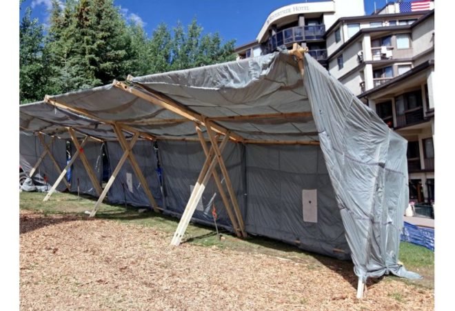 reused materials, recycled materials, recycled tent, green tent design, eco tend design, pine betel lumber, bamboo tent,green festival, green tent, eco tent, worlds greenest tent, eco event tent, Neenan, EMU Music, Snowmass festival,