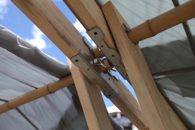reused materials, recycled materials, recycled tent, green tent design, eco tend design, pine betel lumber, bamboo tent,green festival, green tent, eco tent, worlds greenest tent, eco event tent, Neenan, EMU Music, Snowmass festival,