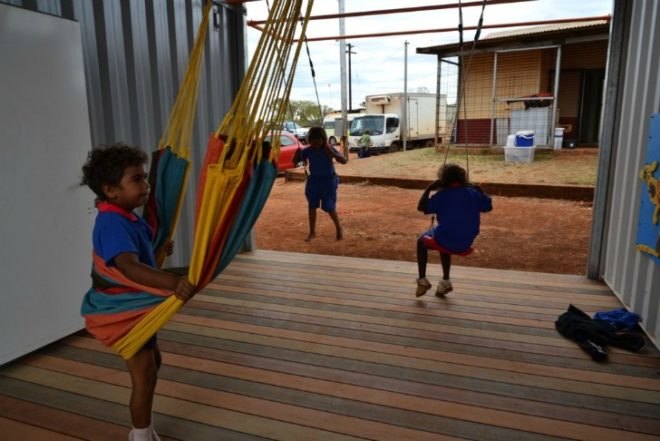 Early Childhood Learning Center, University of Melbourne, Gumala Development Corporation, humanitarian design, shipping containers, cargotecture, australia