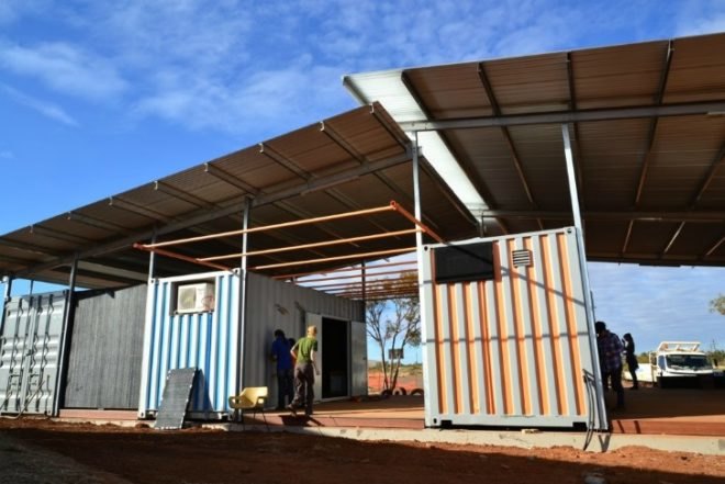 Early Childhood Learning Center, University of Melbourne, Gumala Development Corporation, humanitarian design, shipping containers, cargotecture, australia
