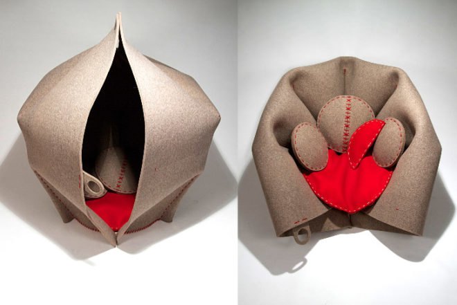 Recycling / Compost,Green Resources,Green Products,Green Materials,green Interiors,Green Design Events,green furniture,sheep wool,biodegradable felt,felt cocoon,new designers 2011,british design,brighton university,private space,public space