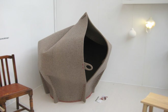 Recycling / Compost,Green Resources,Green Products,Green Materials,green Interiors,Green Design Events,green furniture,sheep wool,biodegradable felt,felt cocoon,new designers 2011,british design,brighton university,private space,public space