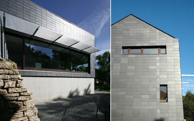 Modern interior design,German green home, Bruno Blesch, Haus Köhler, German farm house renovation, green renovation, green farmhouse, eco home, passive solar, slate facade, slate roof design, traditional contemporary home design