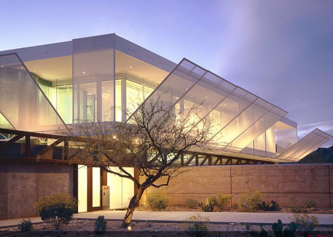 green museum design, green private museum,glass slab wall, Jones Studio inc, eco museum, green building, Arizona green building, rammed earth building, rammed earth museum, rammed earth construction, movable window screen,