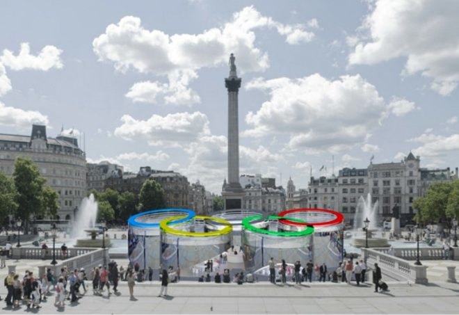 London Olympic Games Information Pavilion, design competition, recycled materials, london olympics, temporary paviliona