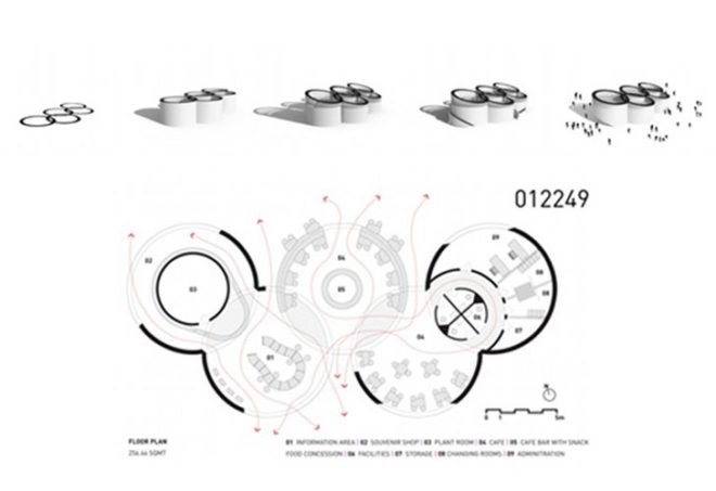 London Olympic Games Information Pavilion, design competition, recycled materials, london olympics, temporary paviliona