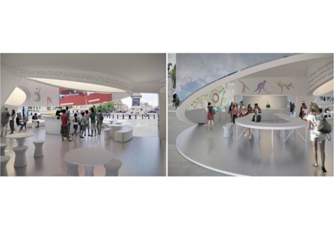 London Olympic Games Information Pavilion, design competition, recycled materials, london olympics, temporary paviliona