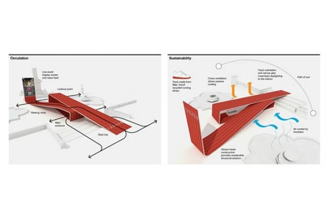 London Olympic Games Information Pavilion, design competition, recycled materials, london olympics, temporary paviliona