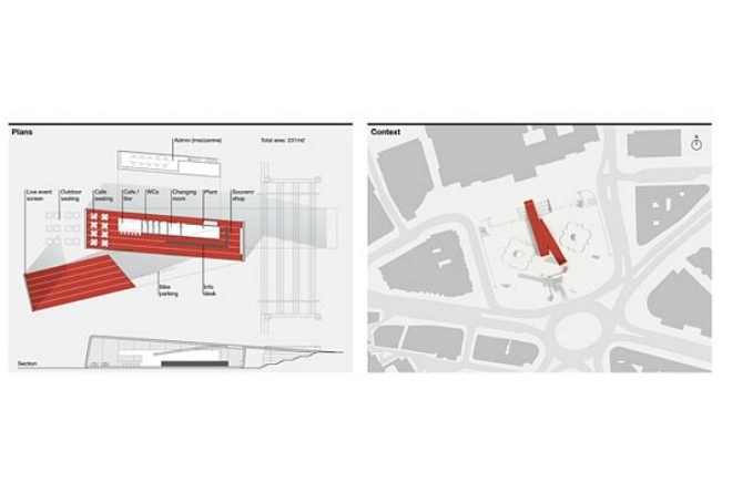 London Olympic Games Information Pavilion, design competition, recycled materials, london olympics, temporary paviliona
