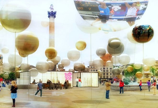 London Olympic Games Information Pavilion, design competition, recycled materials, london olympics, temporary paviliona