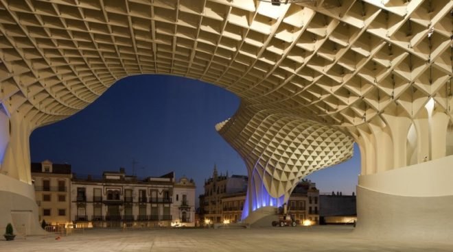 Metropol Parasol, J mayer h, jurgen mayer, jurgen mayer h, juergen mayer h, Juergen Mayer, j mayer h architects, the world's largest wooden structure, wooden structures, wood buildings, wood architecture, german architects, german architecture, Spanish architecture, spain architecture, Jill Fehrenbacher, inhabitat interviews, inhabitat video, inhabitat video interview, sustainable architecture, green architecture, iconic architecture, modern icons in architecture, Erich Mendelsohn, modern architecture, museums, green museums, spain musuems, seville tourist destinations, seville tourist sites, roman ruins, roman ruins museums, digital modeling technology, architecture modeling technology, Seville Cathedral, Post-modernism, Deconstructivism