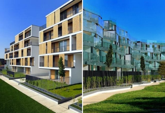 Milanofiori Housing Complex, OBR, greenhouse, solar passive design, gardens, milan, apartment complex