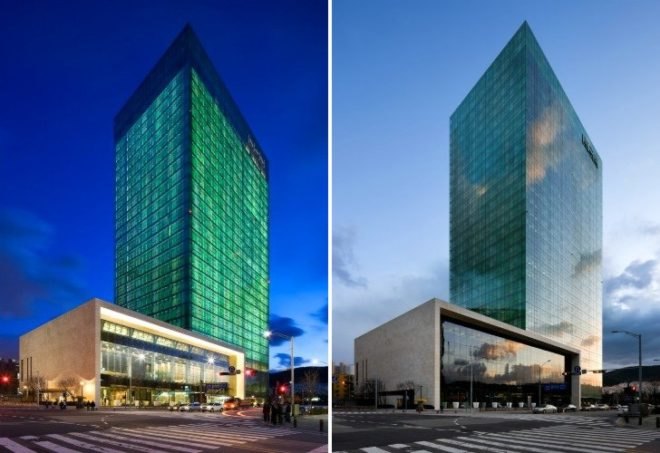 NHN Green Factory, NBBJ, louvers, korea, high performance facade, daylighting