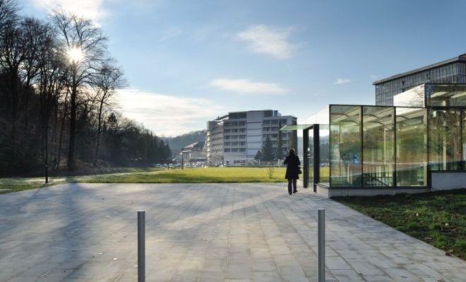 API Arhitekti, eco parking lot, green parking lot, underground parking, environmentally sensitive parking lot, green roof parking lot, minimalist parking lot, Slovenia green building,