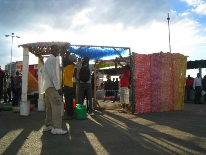 Recycled Bottle Shades, Heath Nash, recycled bottles, shade structures, found materials, recycled materials